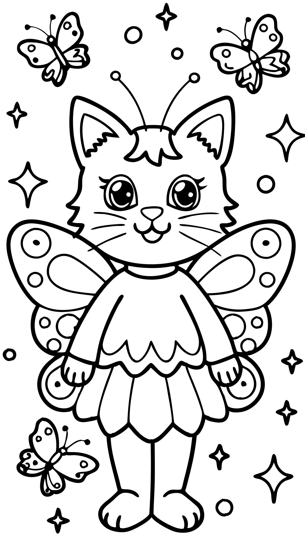 kitty fairy coloring pages